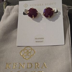 Kendra Scott Gold and Red Earrings